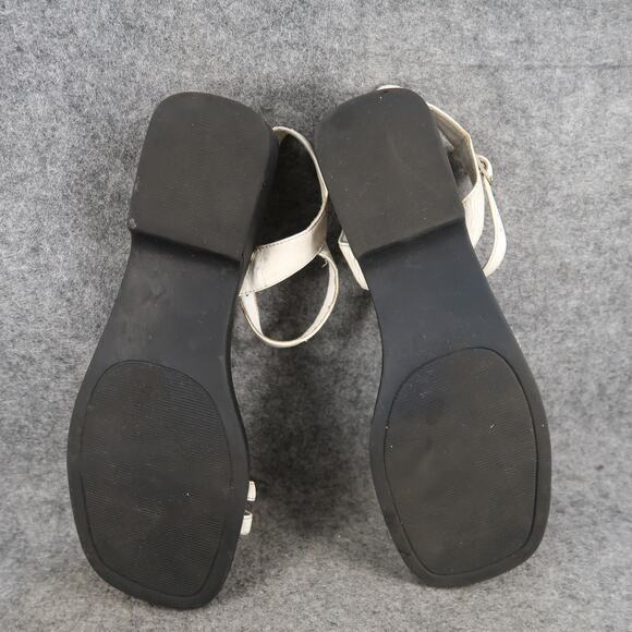 KB Company Shoes Womens 9 Sandal Strappy Block Heel Y2k 90s Open Toe Retro White - Picture 13 of 16